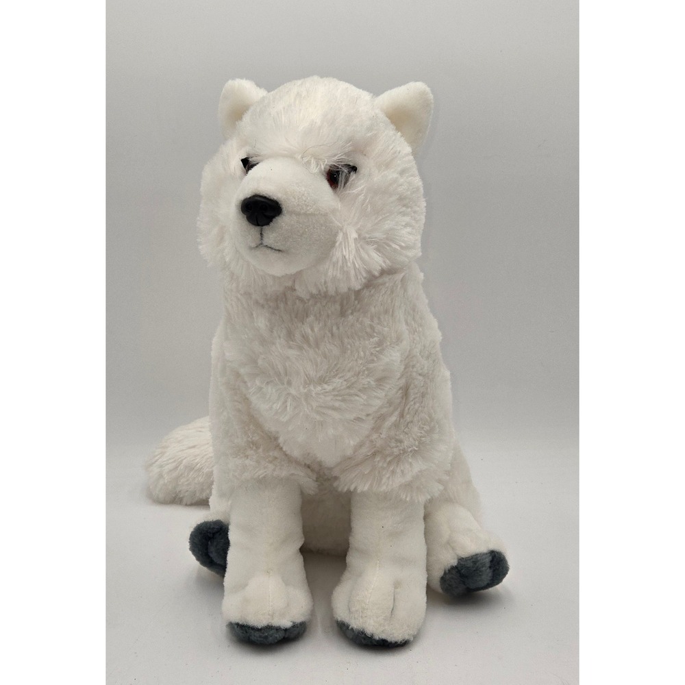 Wild Republic Arctic Fox Plush‎ Stuffed Animal White Sitting